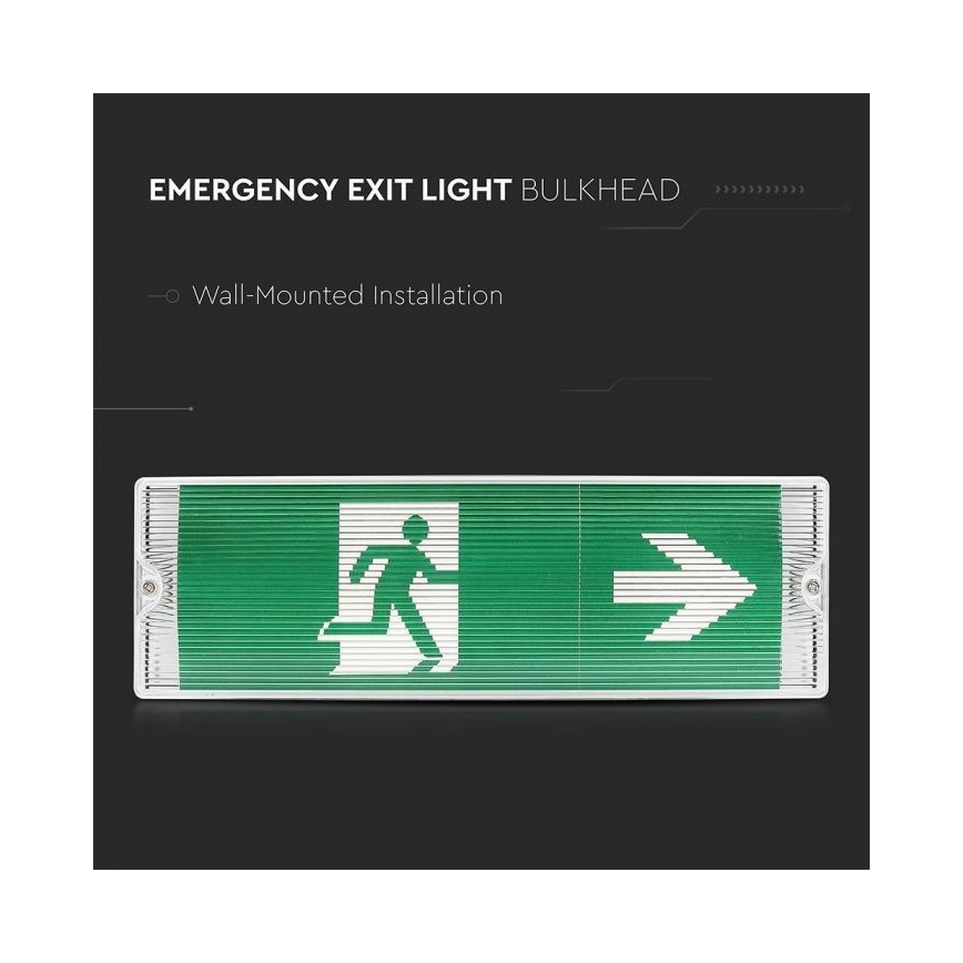 LED Avārijas gaismas lampa EMERGENCY EXIT LED/3W/230V IP65 6000K 1200mAh