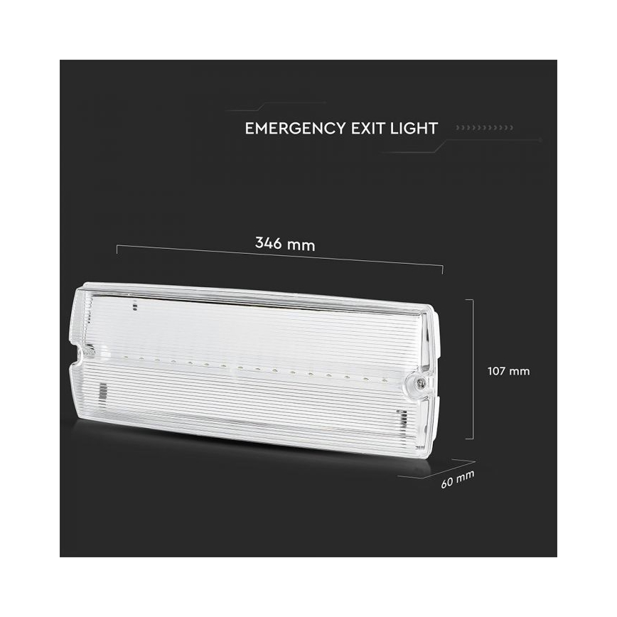 LED Avārijas gaismas lampa EMERGENCY EXIT LED/3W/230V IP65 6000K 1200mAh