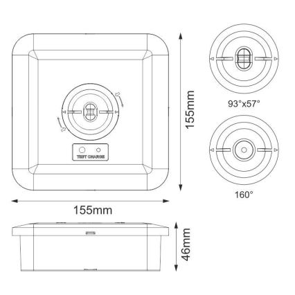 LED Avārijas gaismas lampa LED/2W/230V 6000K IP65 3200 mAh