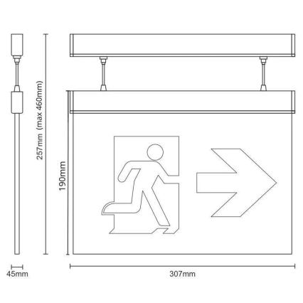 LED Avārijas gaismas lampa LED/4W/230V 6000K 1000 mAh