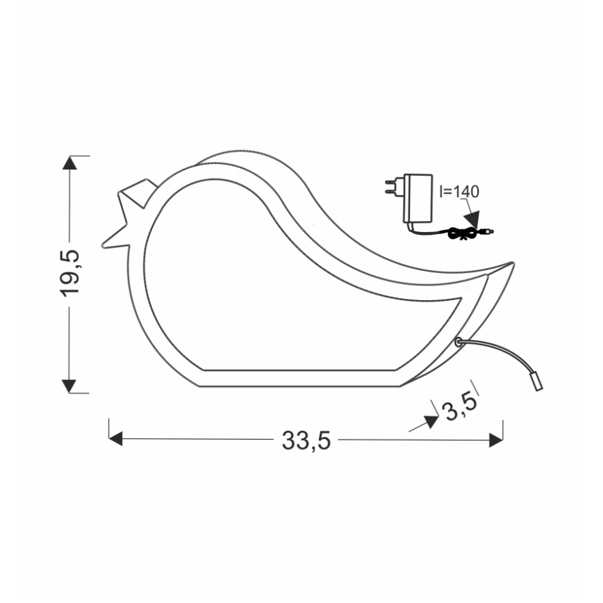 LED Bērnu galda lampa BIRD LED/12W/230V rozā