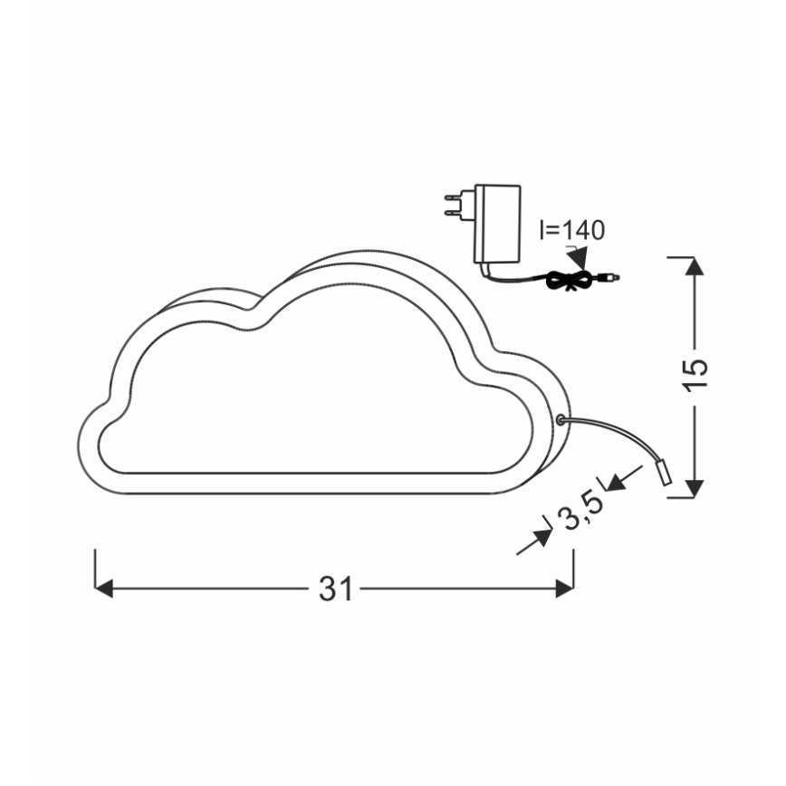 LED Bērnu galda lampa CLOUD LED/11W/230V zila