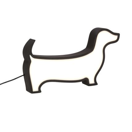 LED Bērnu galda lampa DOG LED/12W/230V melna