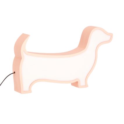 LED bērnu galda lampa DOG LED/12W/230V rozā