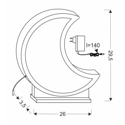 LED Bērnu galda lampa MOON LED/12W/230V dzeltena