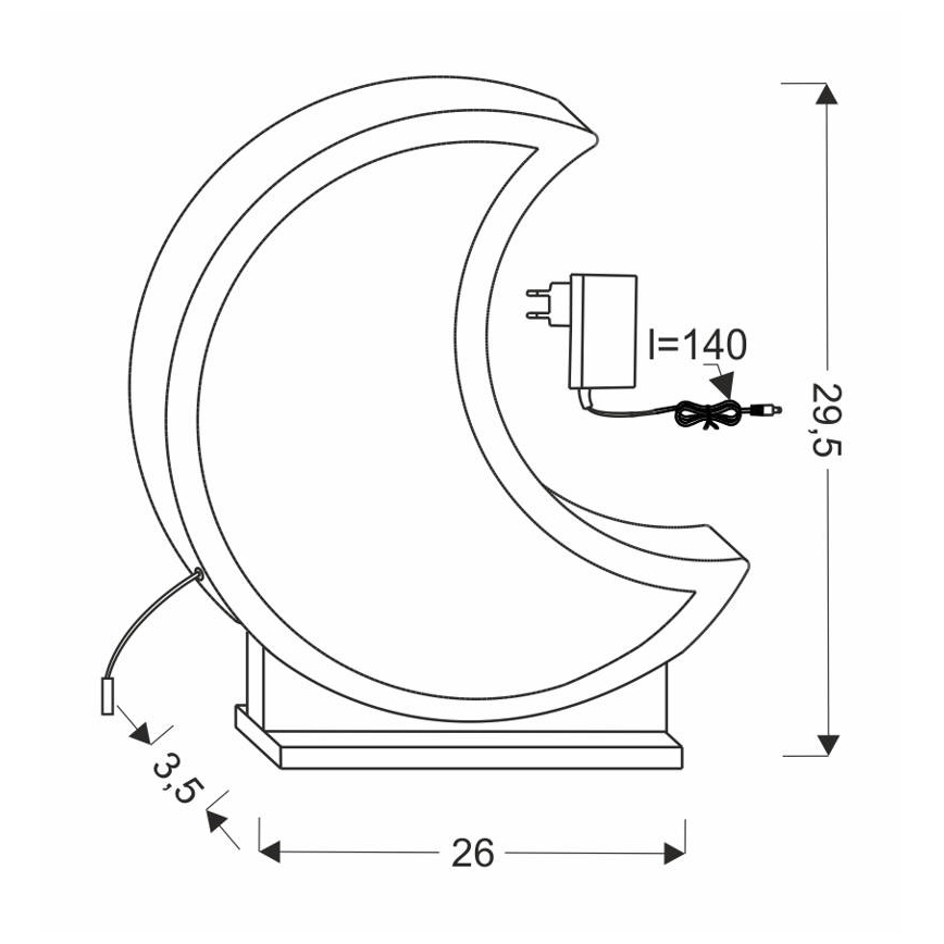 LED Bērnu galda lampa MOON LED/12W/230V dzeltena