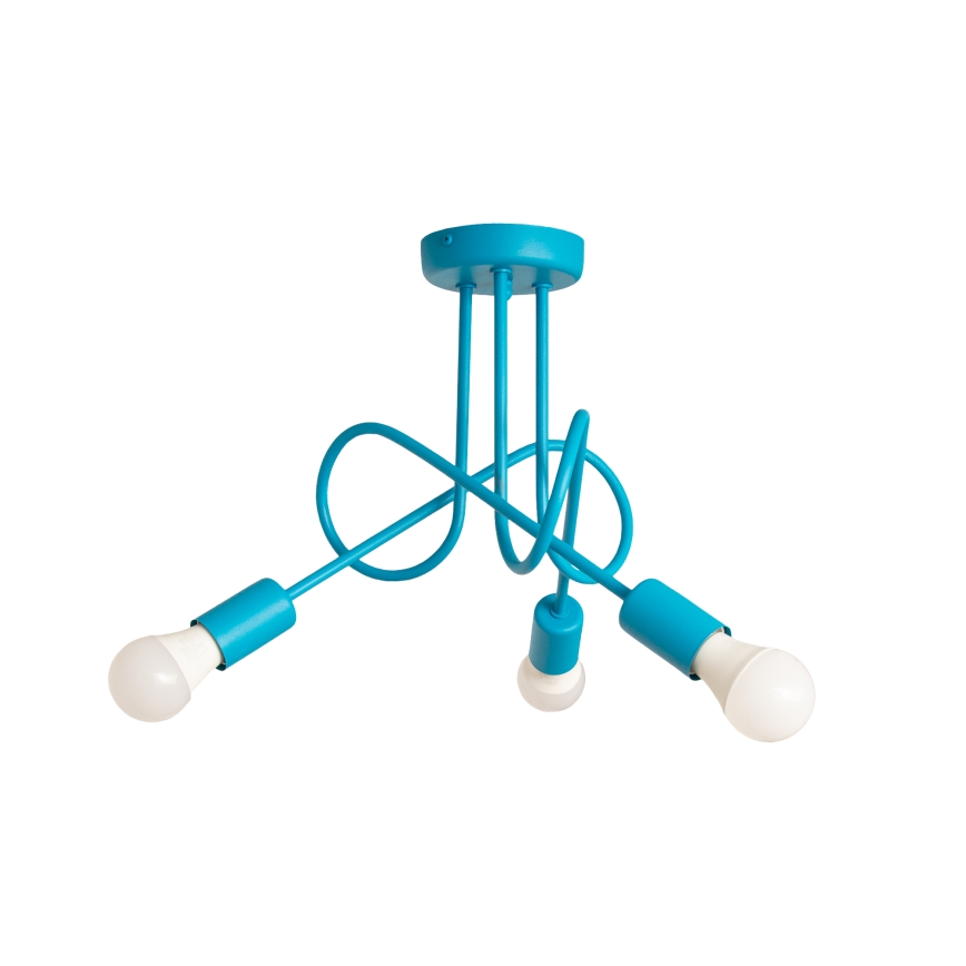 LED bērnu griestu lustrs OXFORD 3xE27/15W/230V, zils