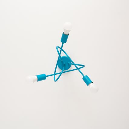 LED bērnu griestu lustrs OXFORD 3xE27/15W/230V, zils