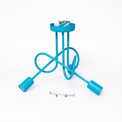 LED bērnu griestu lustrs OXFORD 3xE27/15W/230V, zils