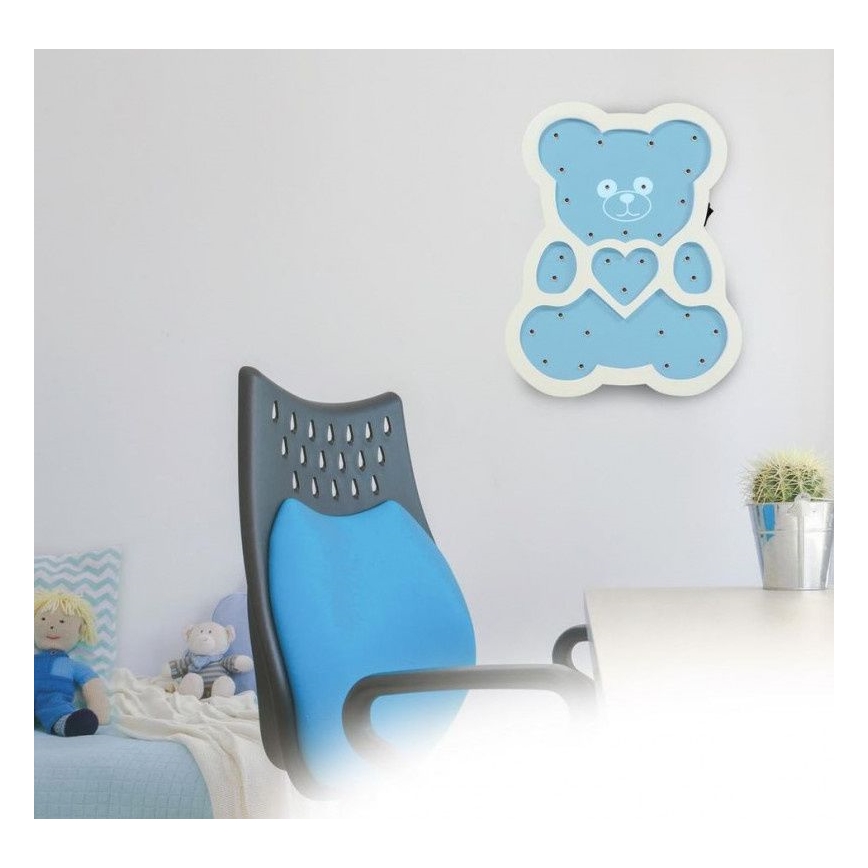 LED Bērnu lampa LED/2xAA zils lācis