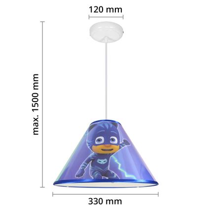 LED bērnu lustra ar vadu PJ MASK 1xE27/40W/230V