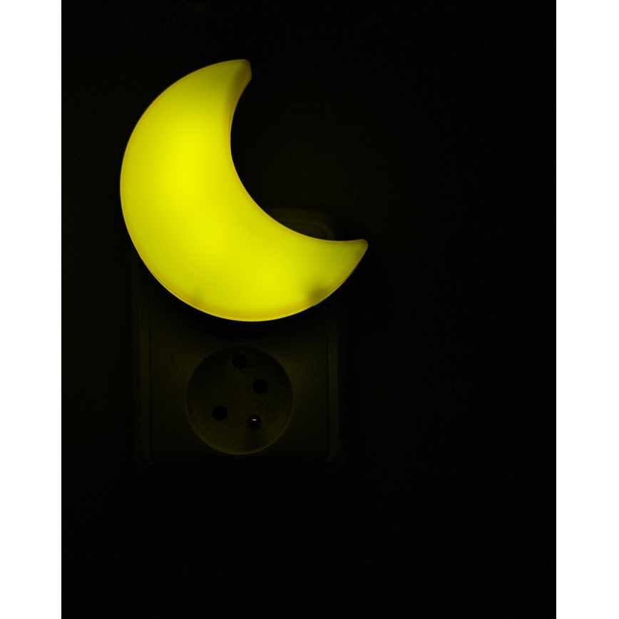 LED Bērnu nakts lampa ar krēslas sensoru LED/0,5W/230V mēness