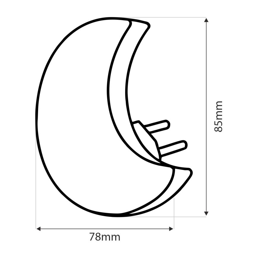 LED Bērnu nakts lampa ar krēslas sensoru LED/0,5W/230V mēness