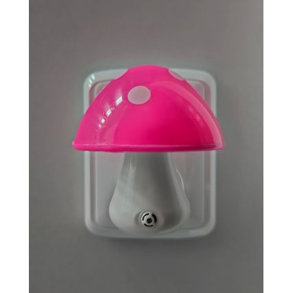 LED Bērnu nakts lampa ar krēslas sensoru LED/0,5W/230V sēne