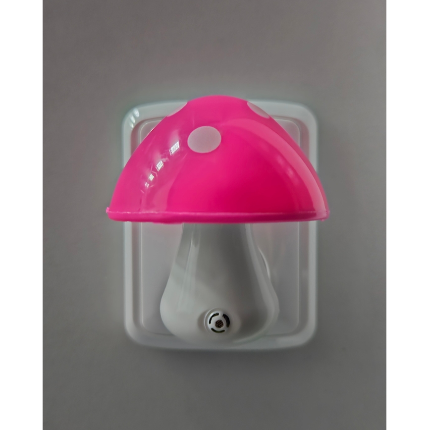 LED Bērnu nakts lampa ar krēslas sensoru LED/0,5W/230V sēne