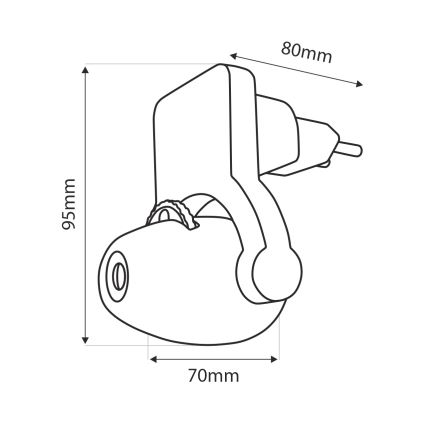 LED Bērnu nakts lampa ar projektoru LED/0,5W/230V zaļa