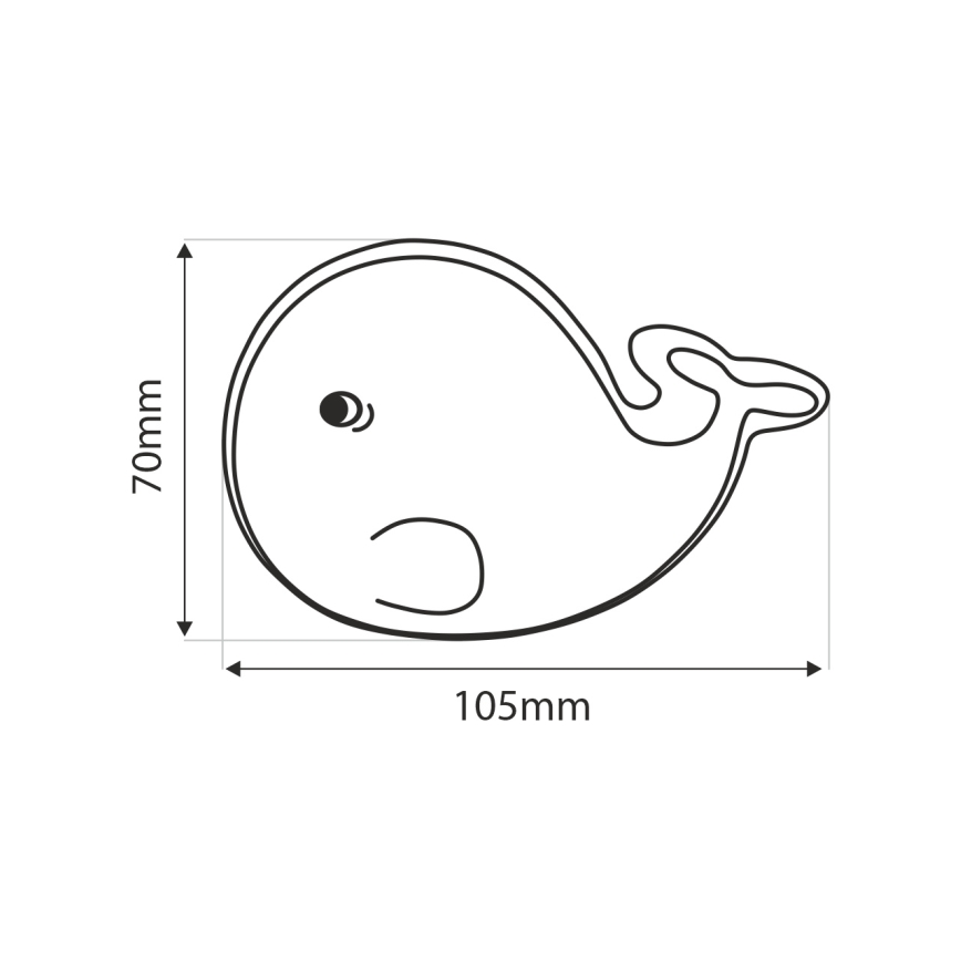 LED Bērnu nakts lampa LED/0,5W/230V valis