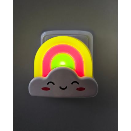 LED Bērnu nakts lampa LED/0,5W/230V varavīksne