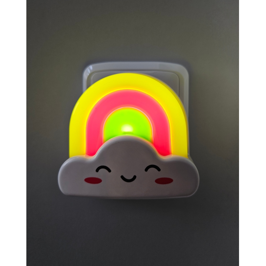 LED Bērnu nakts lampa LED/0,5W/230V varavīksne