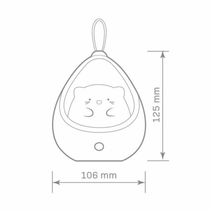 LED Bērnu orientēšanās lampa ar sensoru KITTY LED/0,5W/5V USB 1200 mAh zila