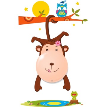 LED bērnu sienas gaismeklis MONKEY LED/0,6W/3xAAA