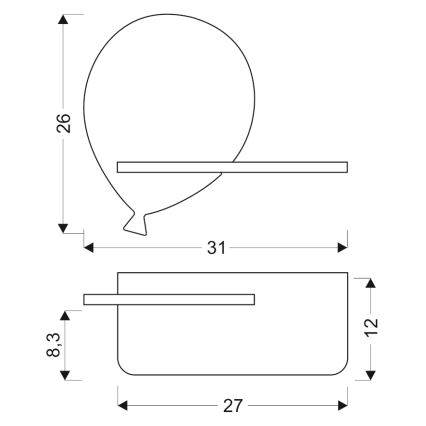 LED Bērnu sienas lampa ar plauktu BALLOON LED/4W/230V yellow/wood - FSC sertifikāts