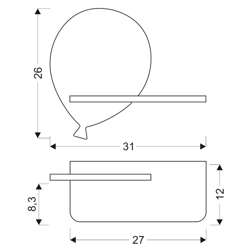 LED Bērnu sienas lampa ar plauktu BALLOON LED/4W/230V dzeltena/koks - FSC sertifikāts