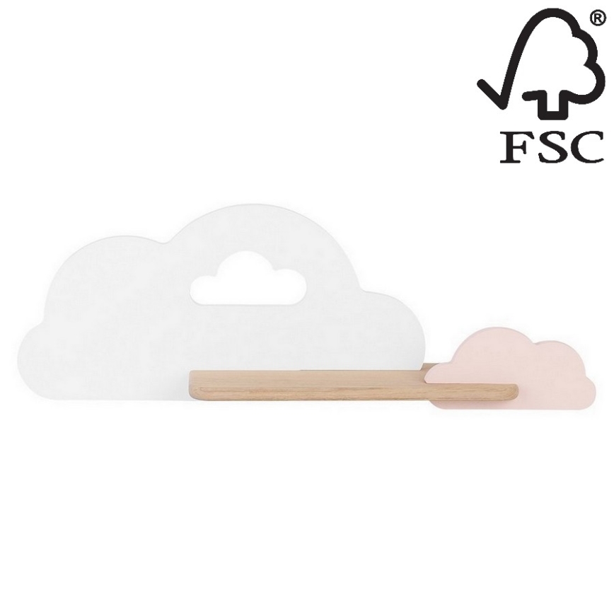 LED Bērnu sienas lampa ar plauktu CLOUD LED/5W/230V balta/rozā