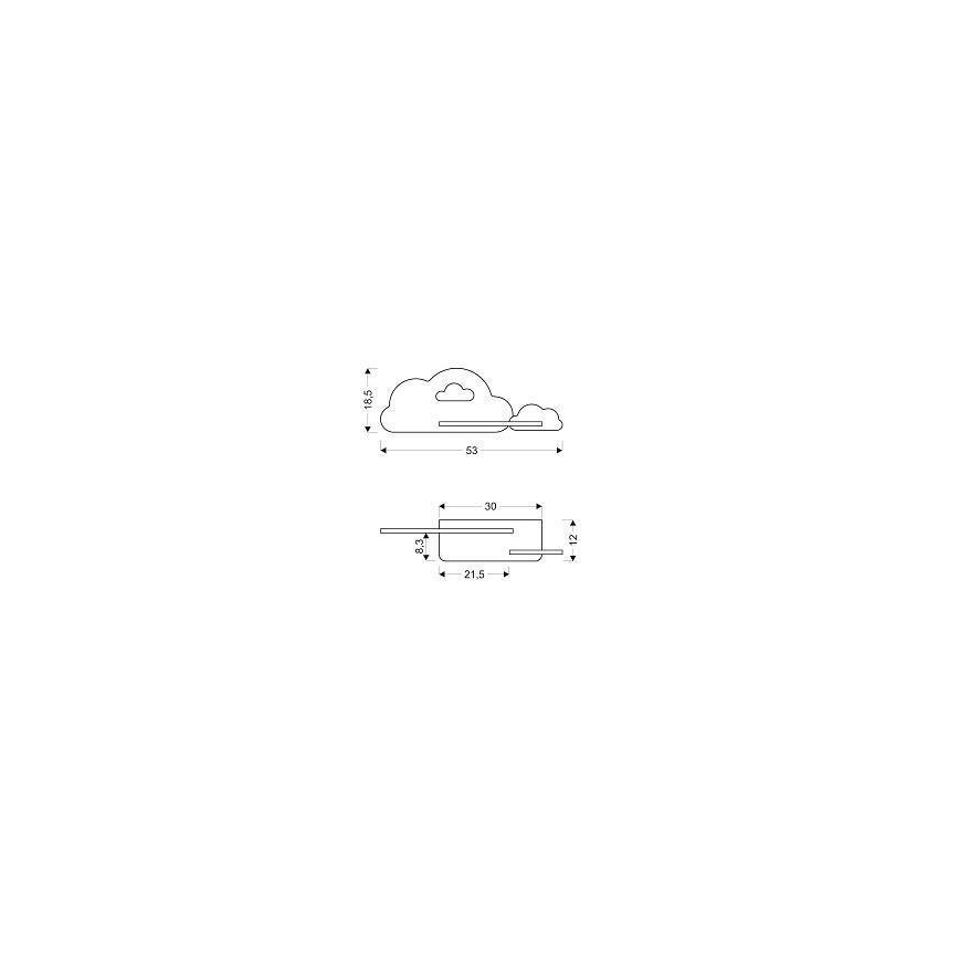 LED Bērnu sienas lampa ar plauktu CLOUD LED/5W/230V rozā/balta
