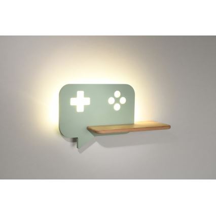 LED Bērnu sienas lampa ar plauktu CONSOLE LED/5W/230V zaļa