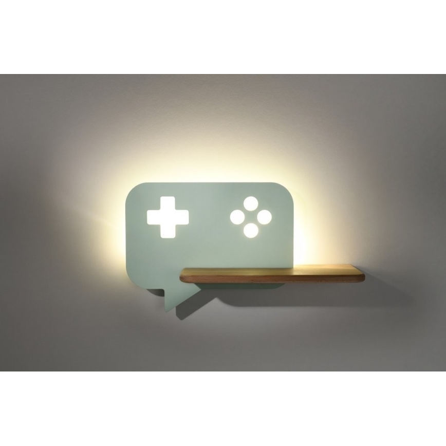 LED Bērnu sienas lampa ar plauktu CONSOLE LED/5W/230V zaļa