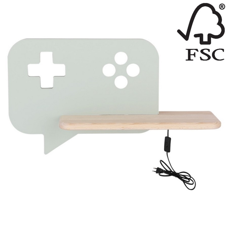 LED Bērnu sienas lampa ar plauktu CONSOLE LED/5W/230V zaļa