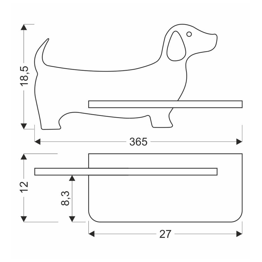 LED Bērnu sienas lampa ar plauktu DOG LED/5W/230V zila/koks - FSC sertifikāts