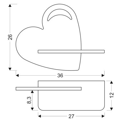 LED Bērnu sienas lampa ar plauktu HEART LED/5W/230V zila/koks - FSC sertifikāts