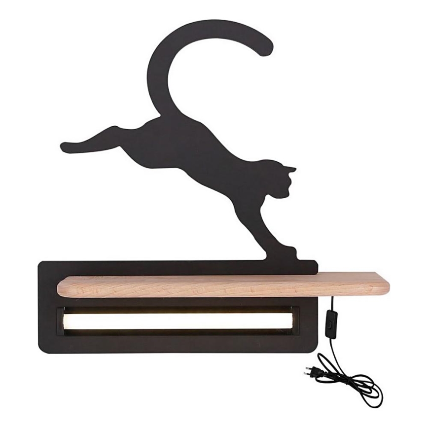 LED Bērnu sienas lampa ar plauktu JUMPING CAT LED/5W/230V