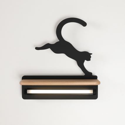LED Bērnu sienas lampa ar plauktu JUMPING CAT LED/5W/230V - FSC sertifikāts