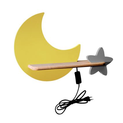 LED Bērnu sienas lampa ar plauktu MOON LED/5W/230V