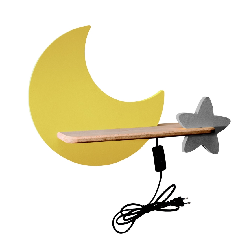 LED Bērnu sienas lampa ar plauktu MOON LED/5W/230V