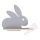 LED Bērnu sienas lampa ar plauktu RABBIT LED/4W/230V pelēka/balta/koks