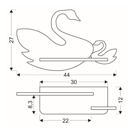 LED Bērnu sienas lampa ar plauktu SWAN LED/5W/230V - FSC sertifikāts