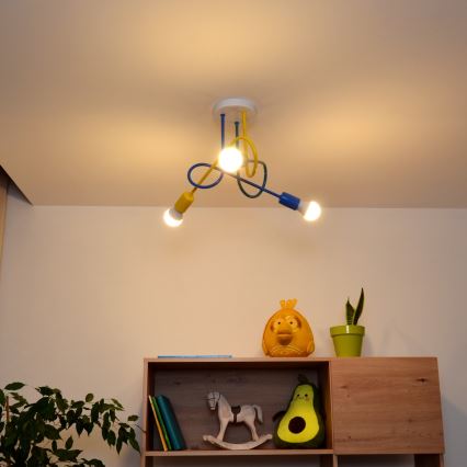 LED Bērnu virsapmetuma lustra OXFORD 3xE27/15W/230V