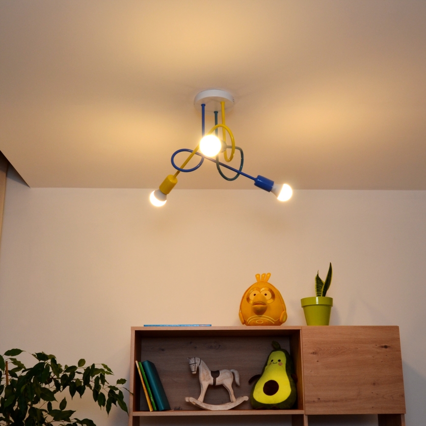 LED Bērnu virsapmetuma lustra OXFORD 3xE27/15W/230V