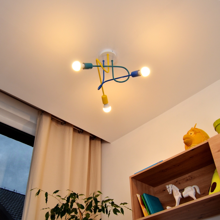 LED Bērnu virsapmetuma lustra OXFORD 3xE27/15W/230V