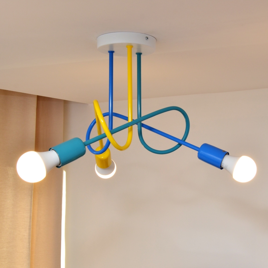 LED Bērnu virsapmetuma lustra OXFORD 3xE27/15W/230V
