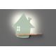 LED Bērnus sienas lampa ar plauktu HOUSE LED/4W/230V zaļa/koks - FSC sertifikāts