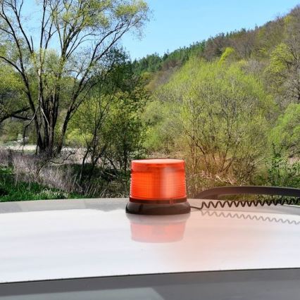 LED brīdinājuma bākuguns ar magnētu LED/20W/12-24V, oranžā krāsā