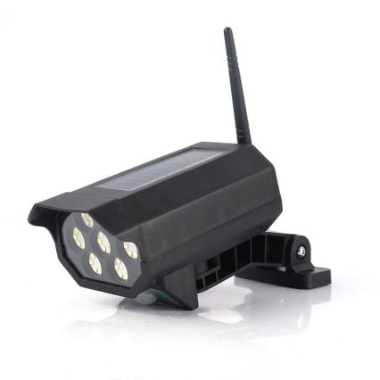LED Butaforiska drošības kamera ar sensoru un ar saules enerģijas paneli LED/5W/5,5V 800 mAh IP65 + tālvadības pults