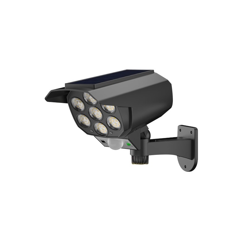 LED Butaforiska drošības kamera ar sensoru un ar saules enerģijas paneli LED/5W/5,5V 800 mAh IP65 + tālvadības pults