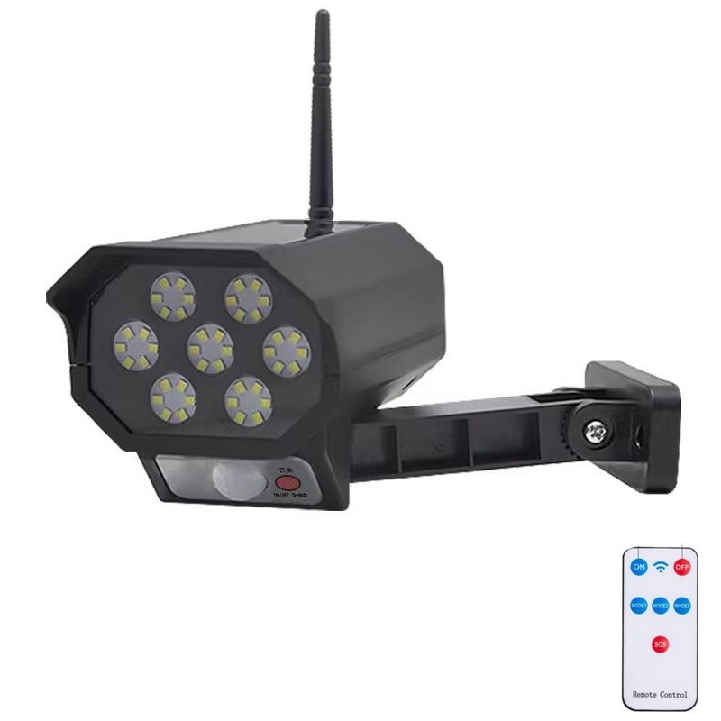 LED Butaforiska drošības kamera ar sensoru un ar saules enerģijas paneli LED/5W/5,5V 800 mAh IP65 + tālvadības pults