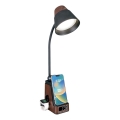 LED+CCT regulējama galda lampa ar bezvadu QI uzlādi IDEAL LED/8W/230V 2700/4000/5000K brūna